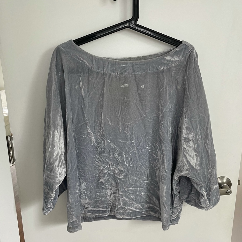 Nordstrom blue velvet shirt